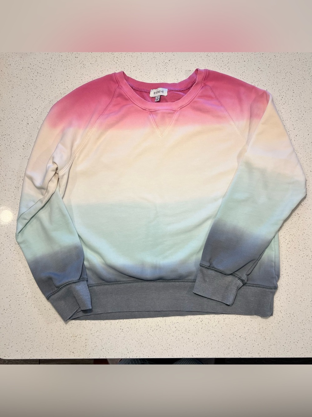 Evereve Pastel Ombre Dip Dye Crewneck Sweatshirt Size L
